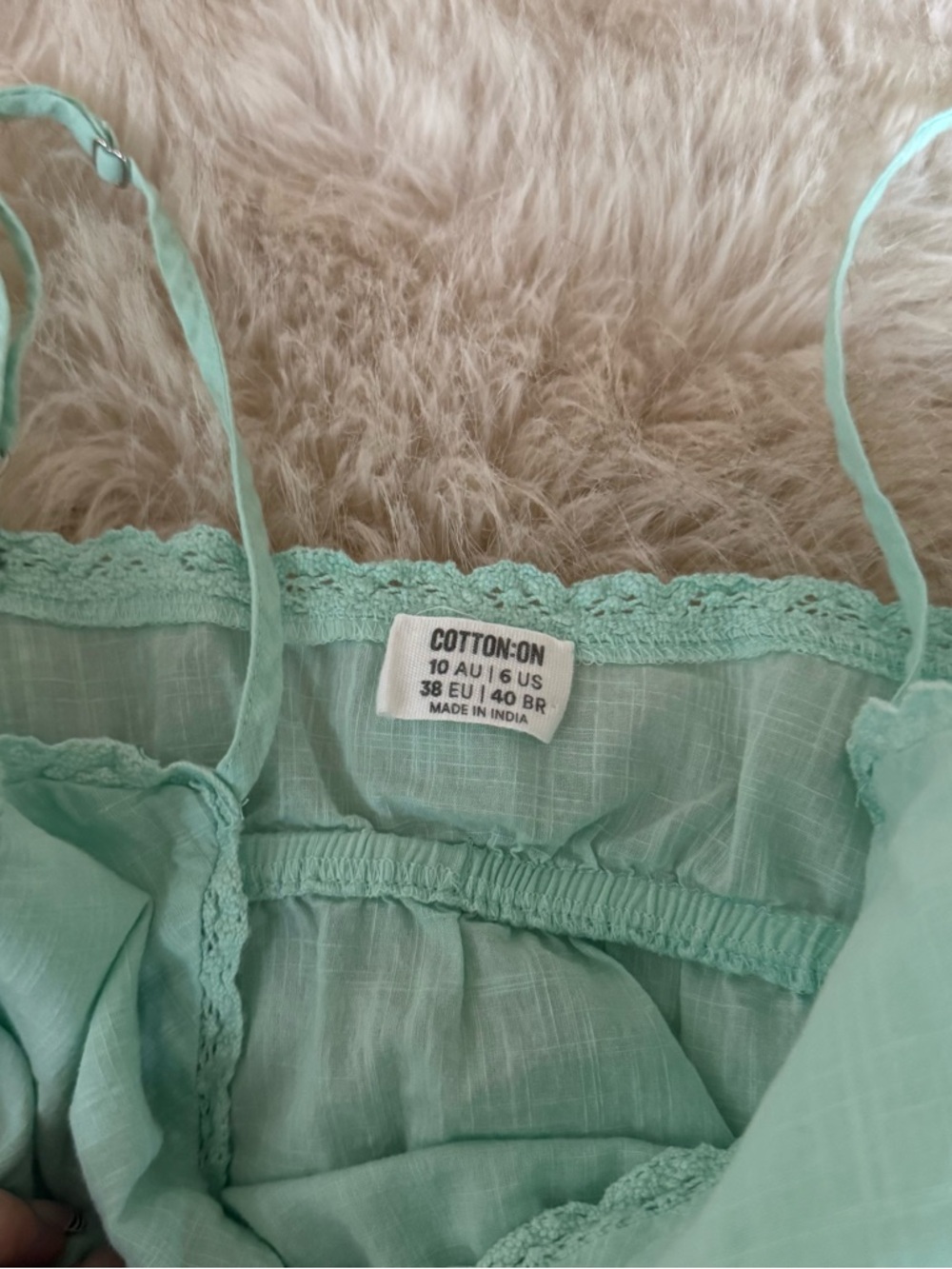 Women's Mint Tie-Front Cami Top - Picture 2 of 3
